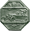 1914-1916 Motorized Troops cap badge in 'war metal' by Br. Schneider Wien