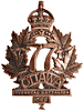 CEF 77th Overseas Battalion Ottawa hat badge