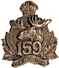 1st Algonquins' 159th Overseas Battalion cap badge in blackened copper