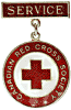 Service badge of the Canadian Red Cross, engraved on reverse: "Mrs. A. Frampton 1953"